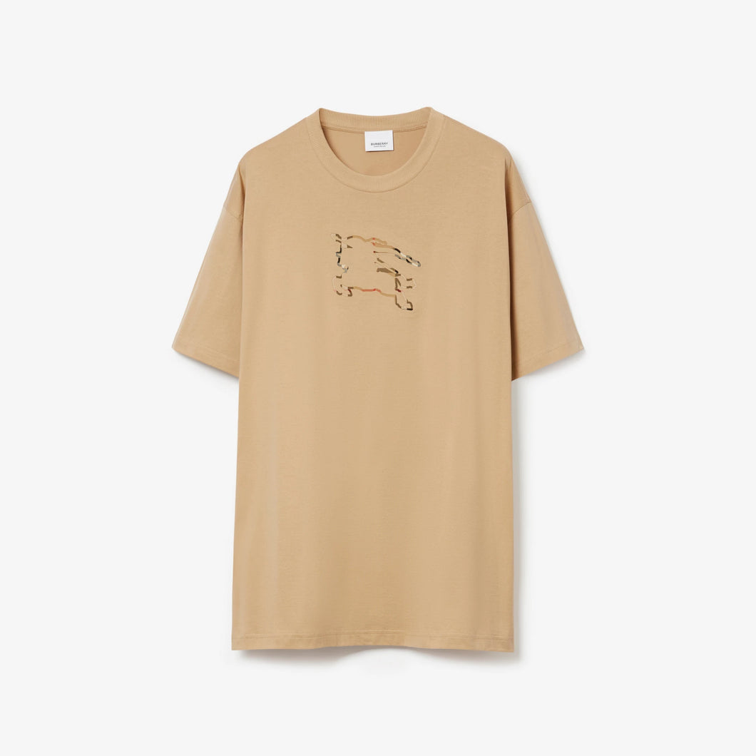 BURBERRY T-shirt in cotone con EKD Check