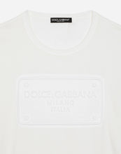 Carica l&#39;immagine nel visualizzatore di Gallery, DOLCE&amp;GABBANA T-shirt in cotone con logo embossing
