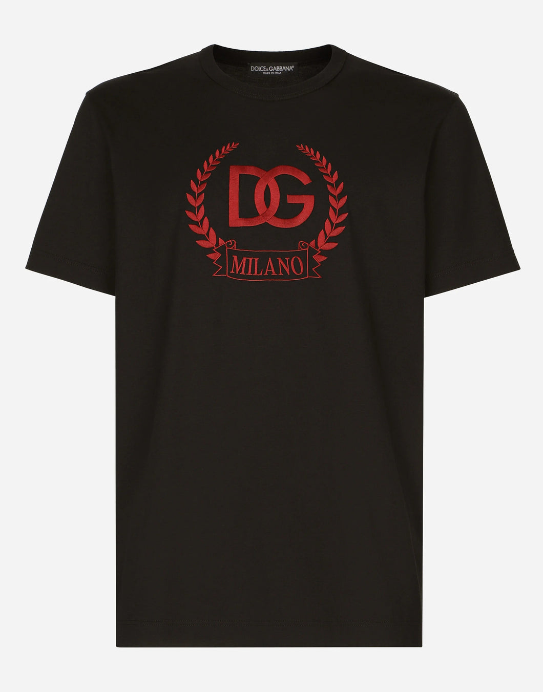 DOLCE&GABBANA T-shirt in cotone con ricamo logo DG Milano