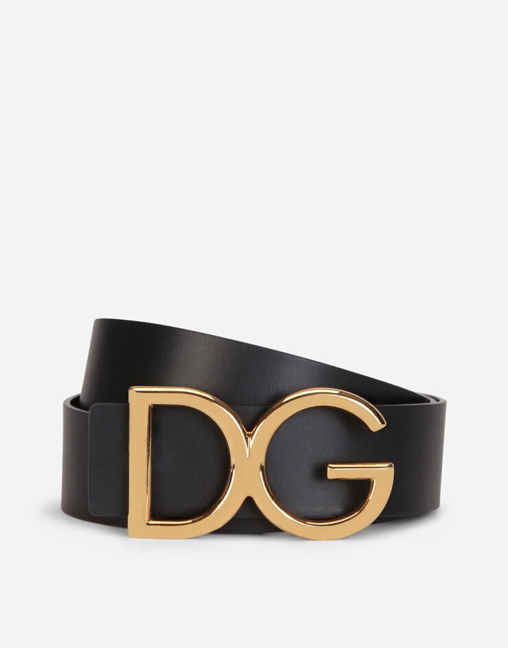 Dolce & Gabbana Cintura in cuoio con logo DG